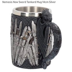 Sword Tankard Mug - Silver and Black